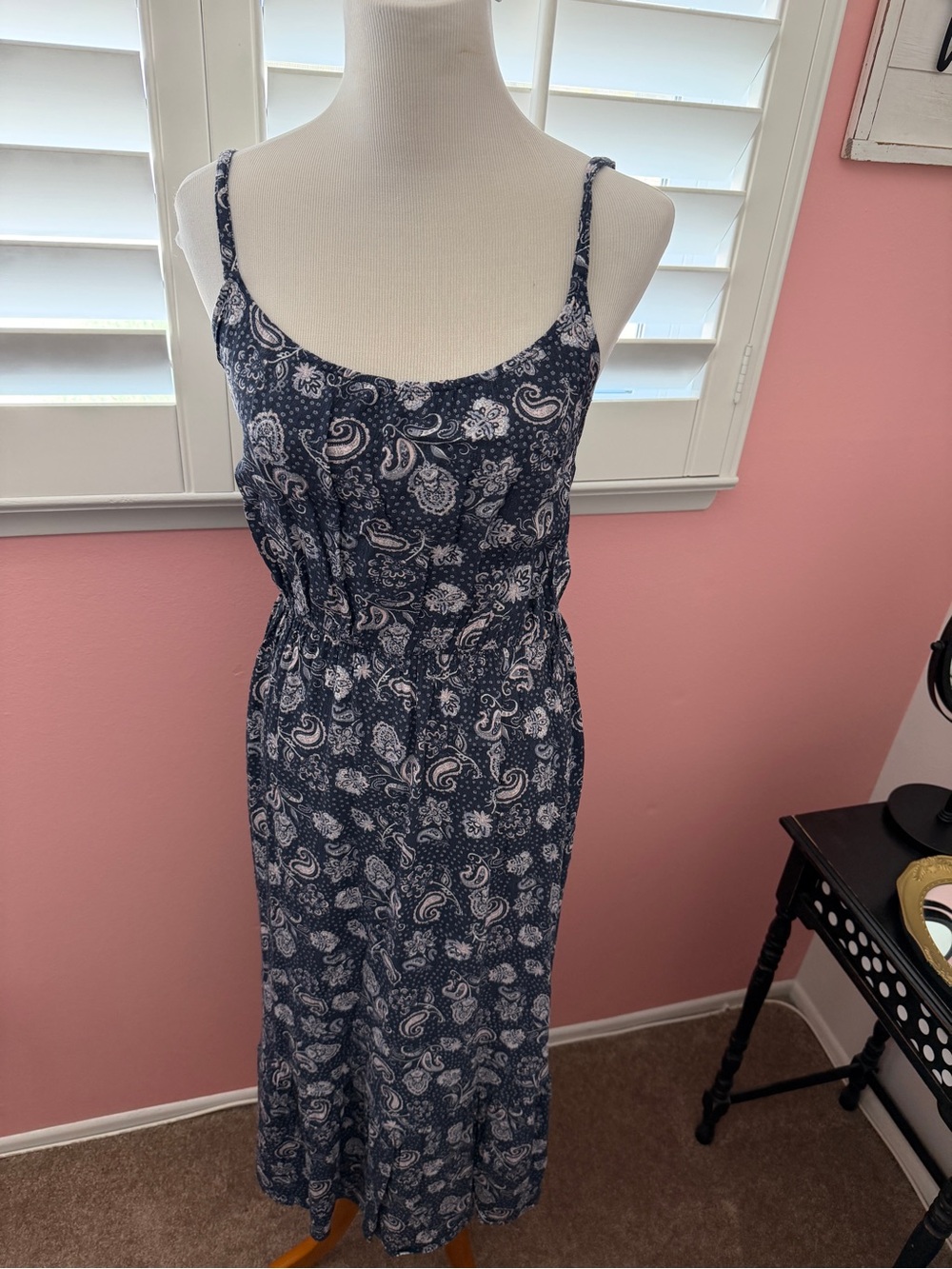 Wallflower Navy and White Paisley Maxi Dress